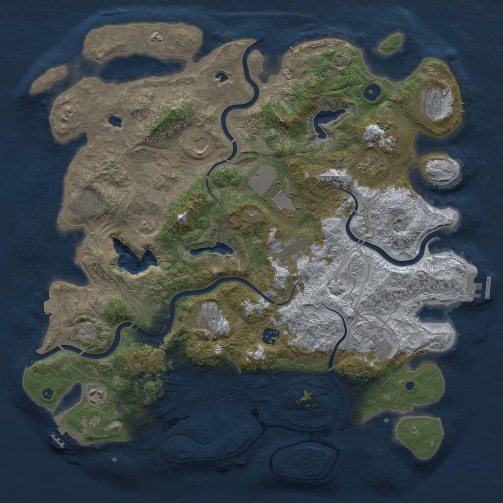 Rust Map: Procedural Map, Size: 4500, Seed: 1019746880, 17 Monuments