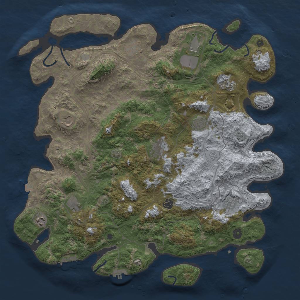 Rust Map: Procedural Map, Size: 4500, Seed: 1019746880, 19 Monuments