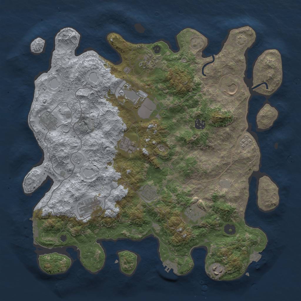 Rust Map: Procedural Map, Size: 4000, Seed: 324234170, 19 Monuments