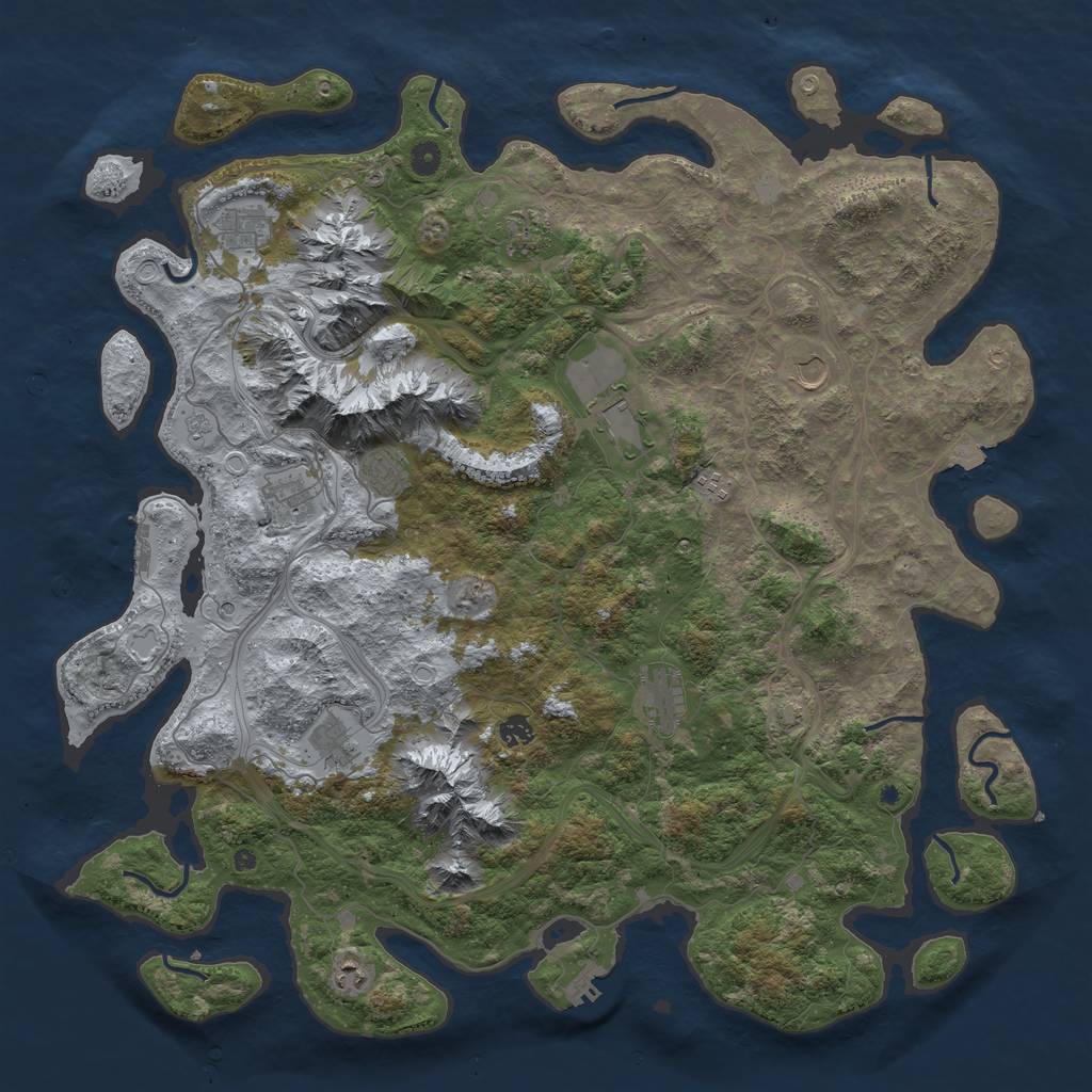 Rust Map: Procedural Map, Size: 5000, Seed: 1738671832, 19 Monuments