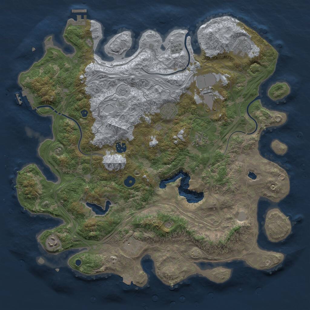 Rust Map: Procedural Map, Size: 4250, Seed: 1919010539, 14 Monuments