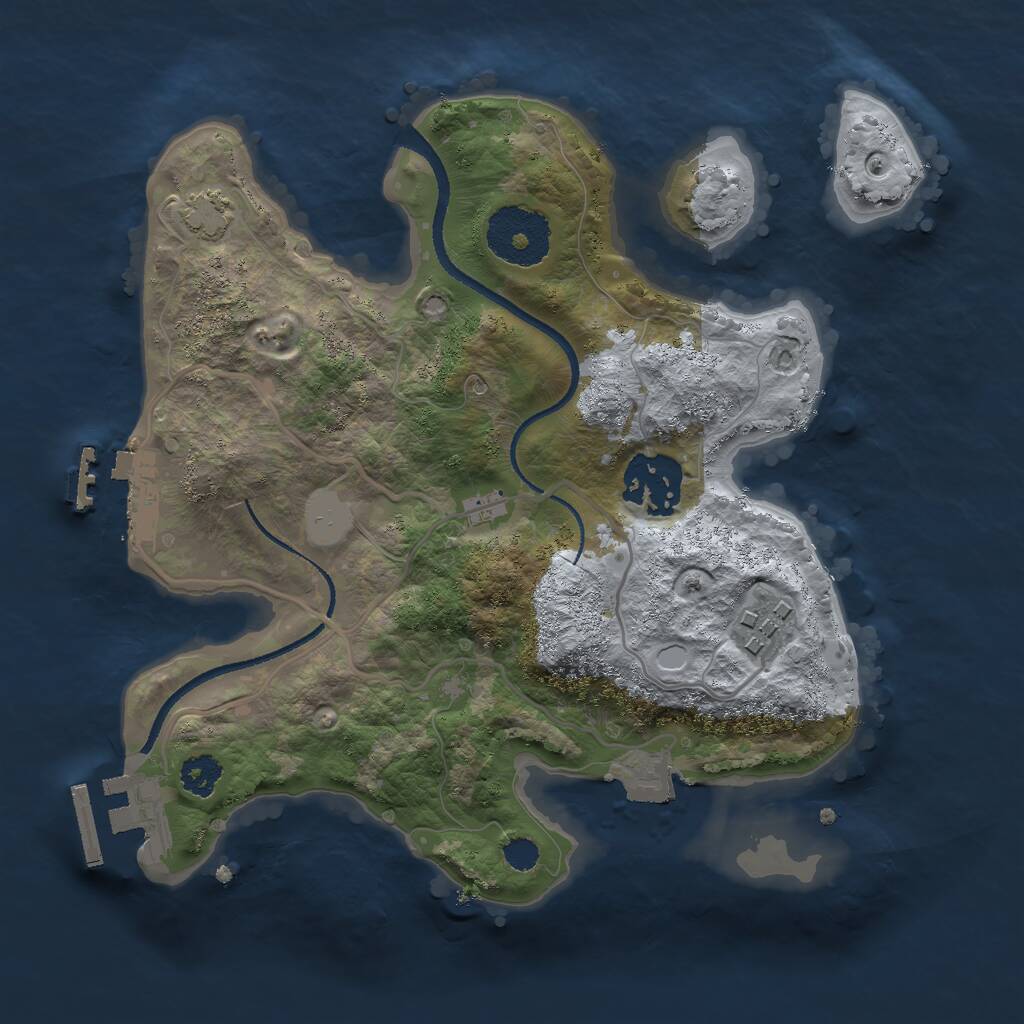 Rust Map: Procedural Map, Size: 2500, Seed: 430764768, 6 Monuments