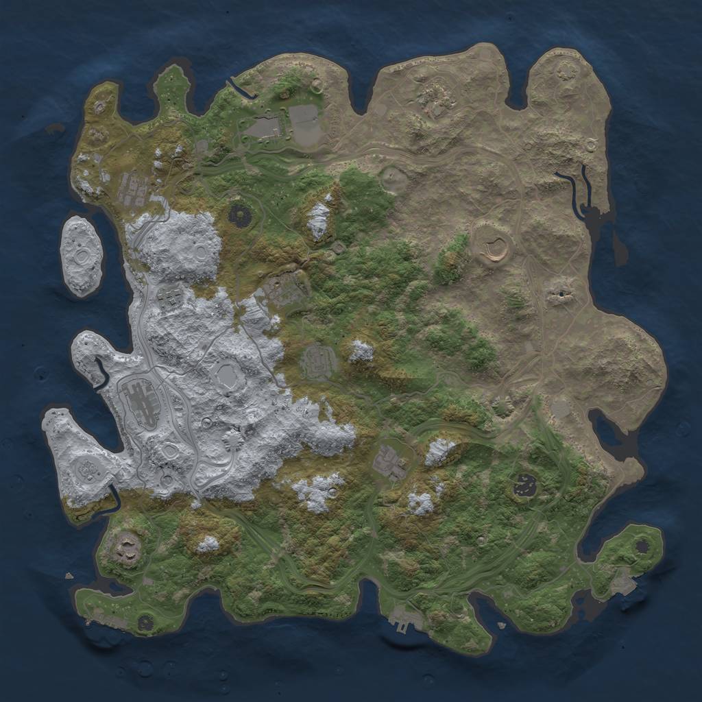 Rust Map: Procedural Map, Size: 4500, Seed: 398746, 19 Monuments