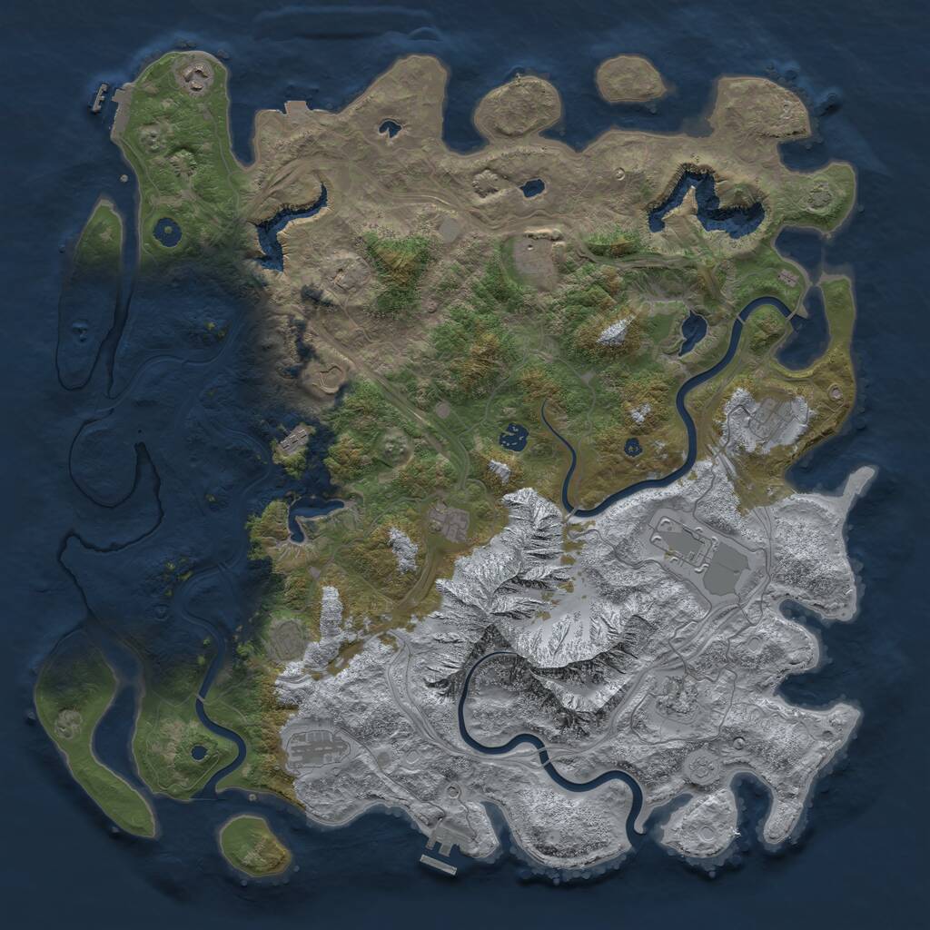 Rust Map: Procedural Map, Size: 5000, Seed: 565498, 17 Monuments