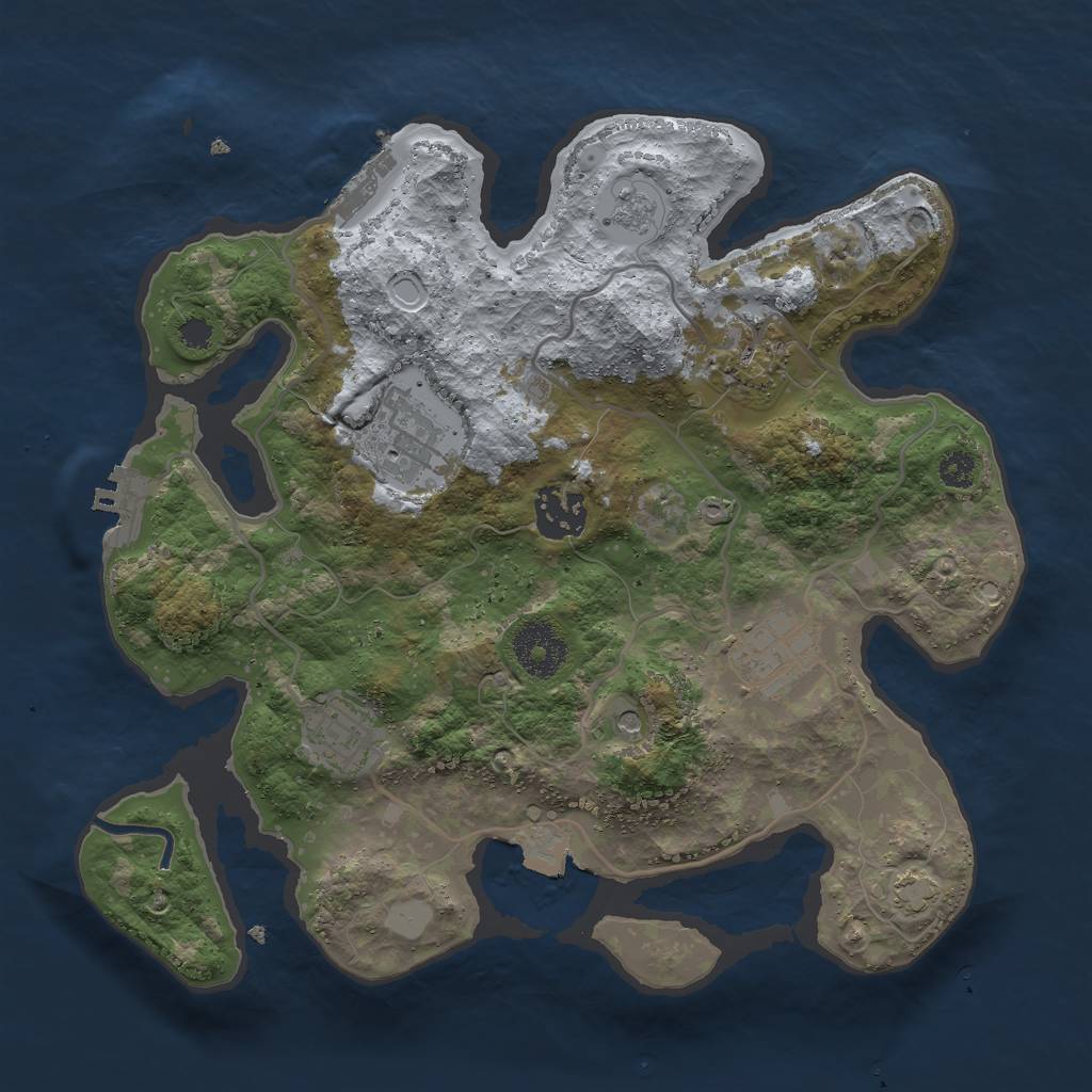 Rust Map: Procedural Map, Size: 3000, Seed: 9797, 13 Monuments
