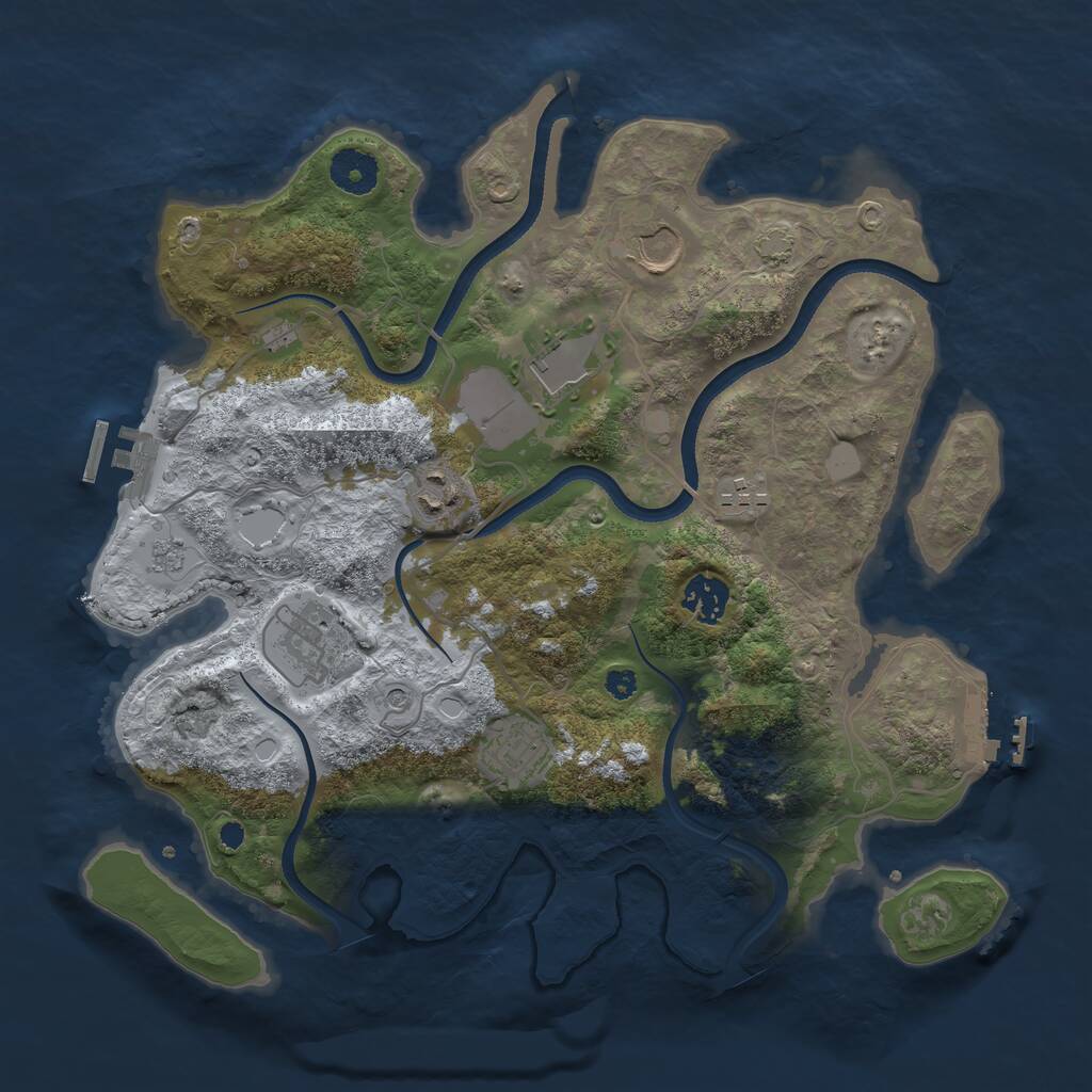 Rust Map: Procedural Map, Size: 3500, Seed: 1686483278, 13 Monuments
