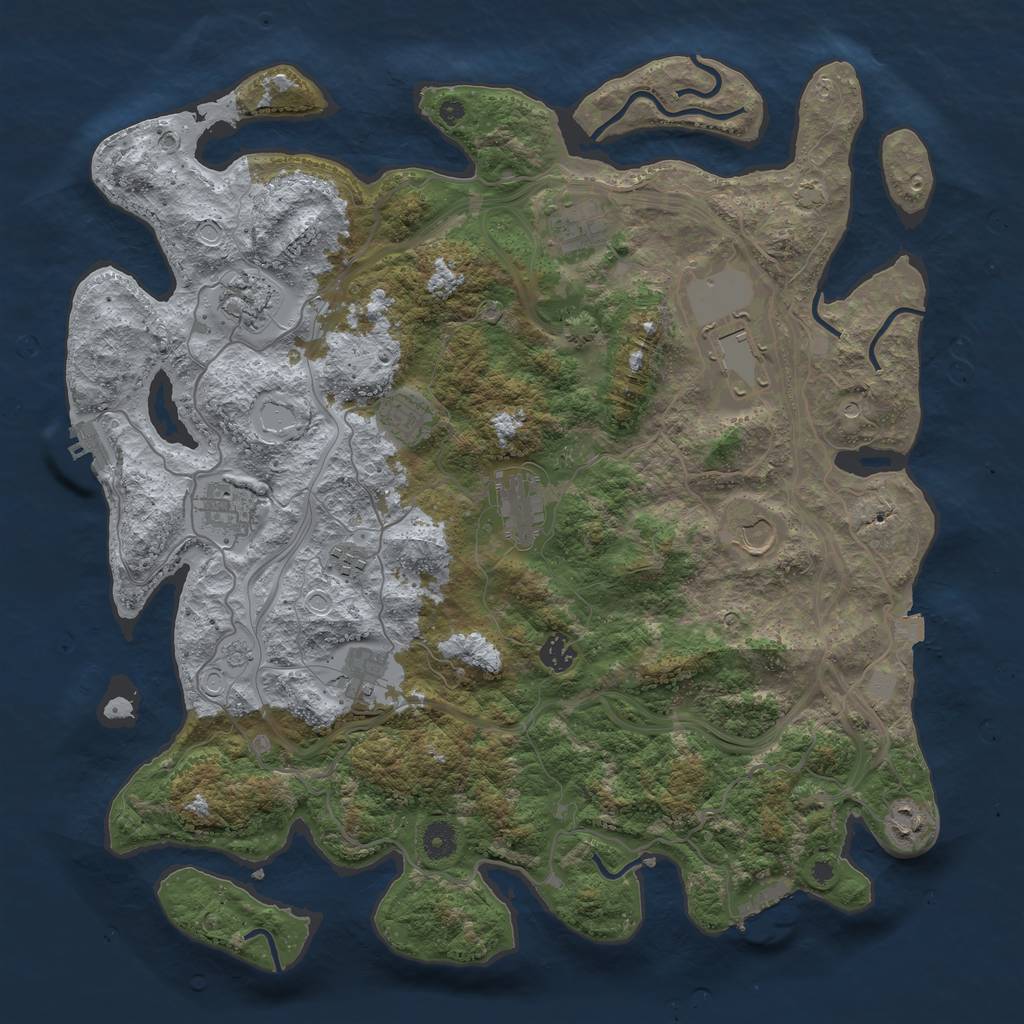Rust Map: Procedural Map, Size: 4250, Seed: 1490501613, 19 Monuments