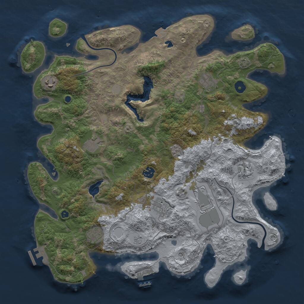 Rust Map: Procedural Map, Size: 4000, Seed: 1579092900, 15 Monuments