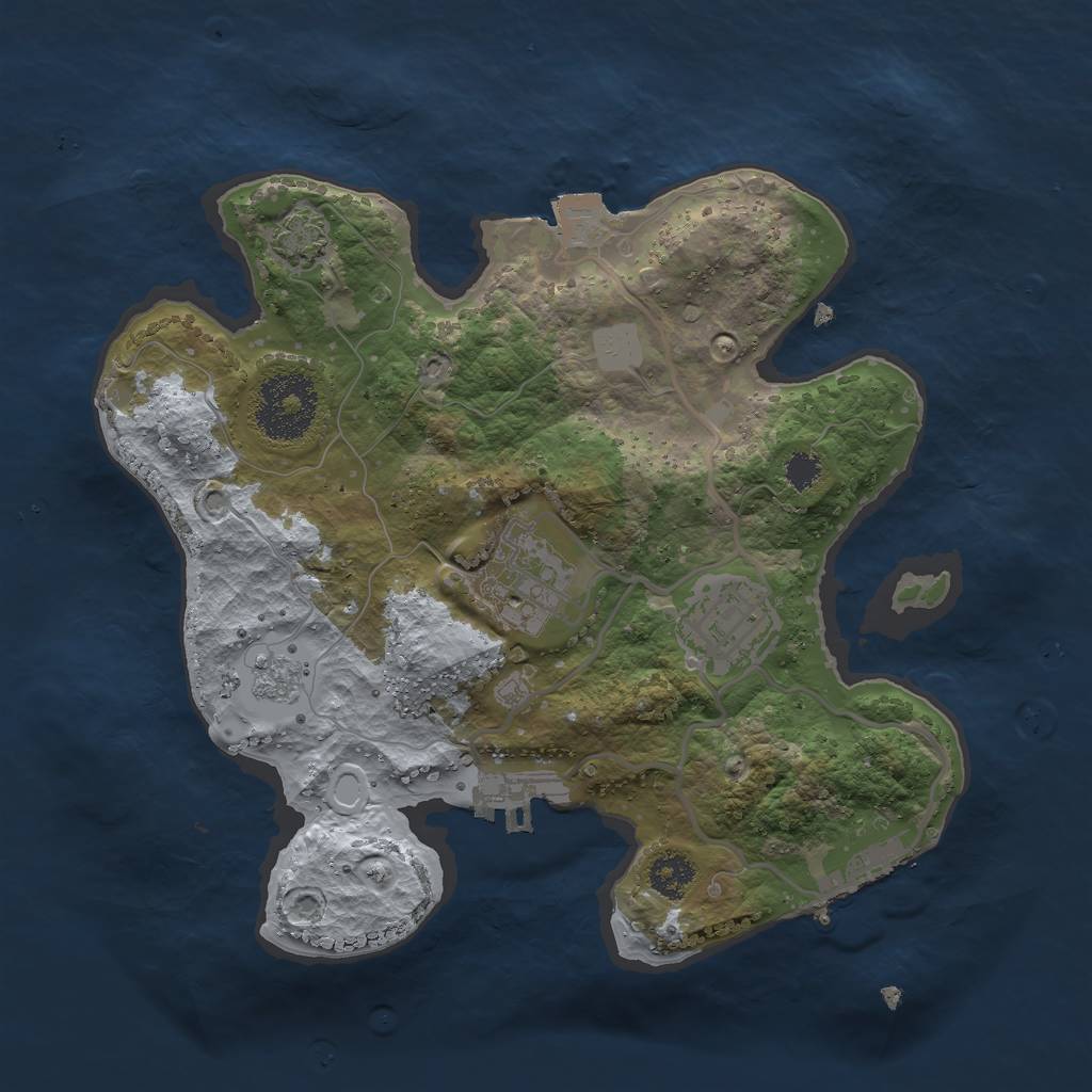 Rust Map: Procedural Map, Size: 2500, Seed: 1782230146, 9 Monuments