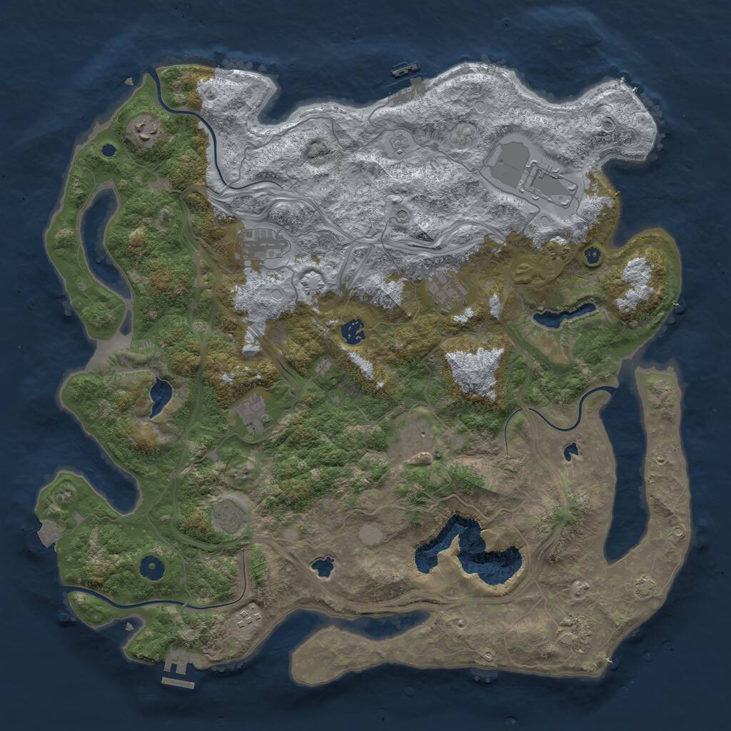 Rust Map: Procedural Map, Size: 4500, Seed: 783695089, 16 Monuments