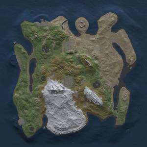 Thumbnail Rust Map: Procedural Map, Size: 3000, Seed: 54963543, 12 Monuments