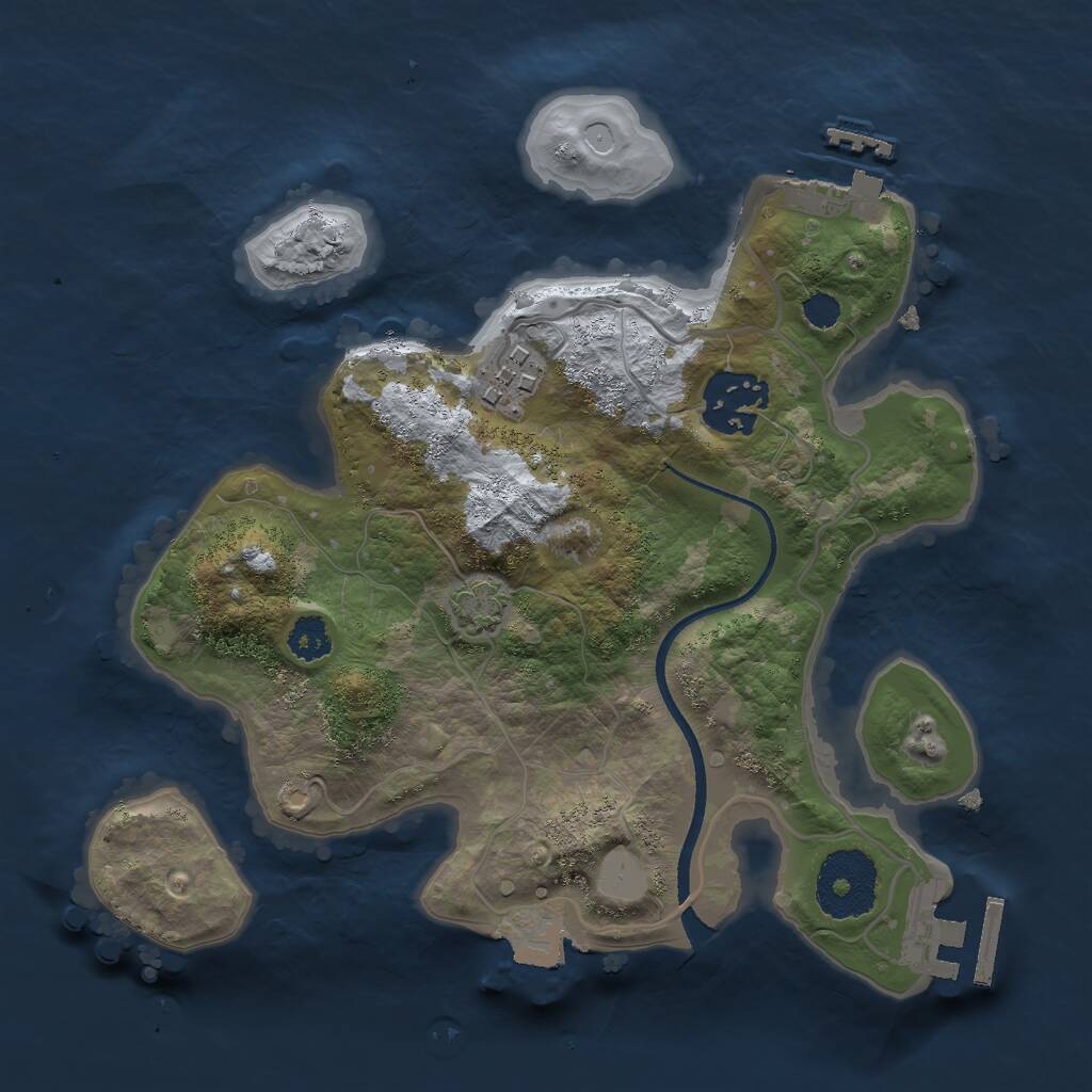 Rust Map: Procedural Map, Size: 2500, Seed: 298297501, 6 Monuments