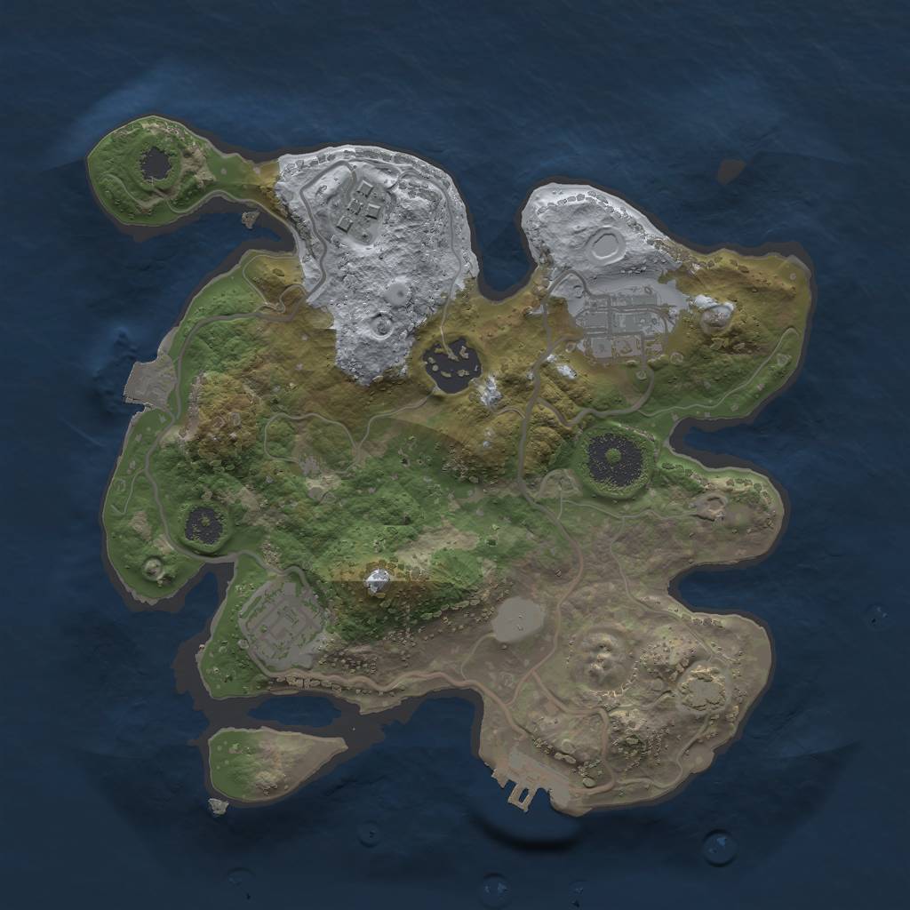 Rust Map: Procedural Map, Size: 2500, Seed: 900949597, 9 Monuments