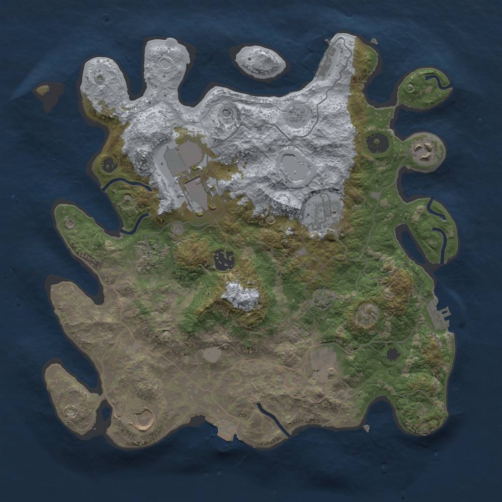 Rust Map: Procedural Map, Size: 3500, Seed: 1435681529, 15 Monuments