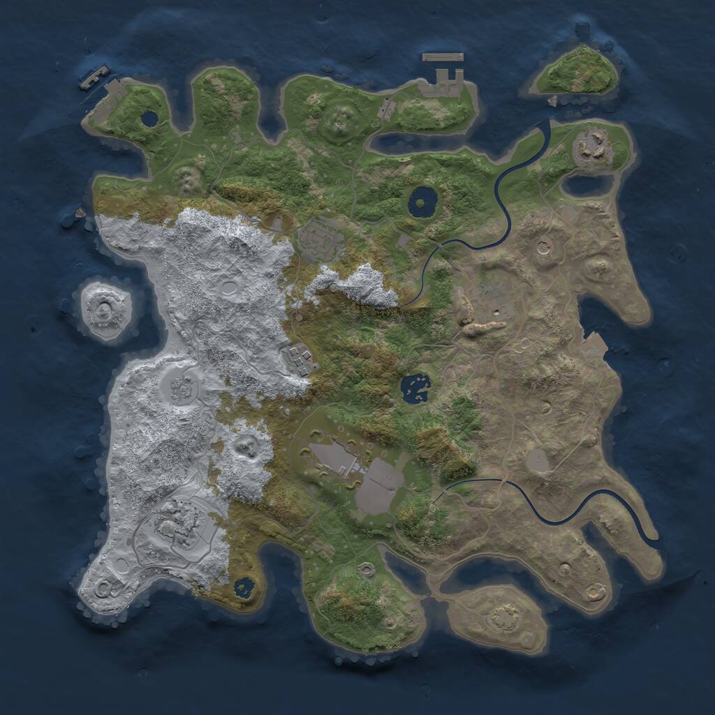 Rust Map: Procedural Map, Size: 3500, Seed: 200358060, 13 Monuments