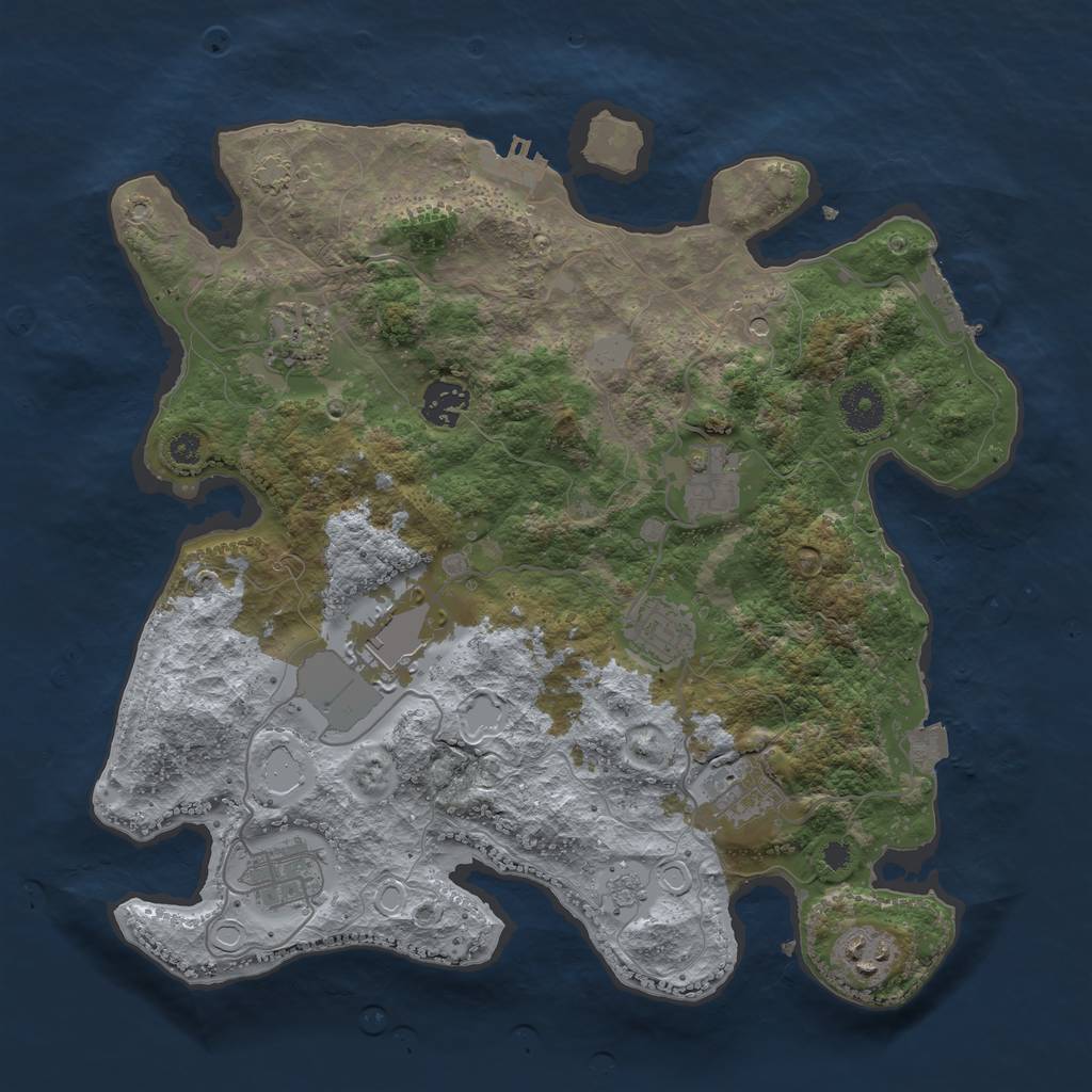 Rust Map: Procedural Map, Size: 3500, Seed: 1527817795, 16 Monuments