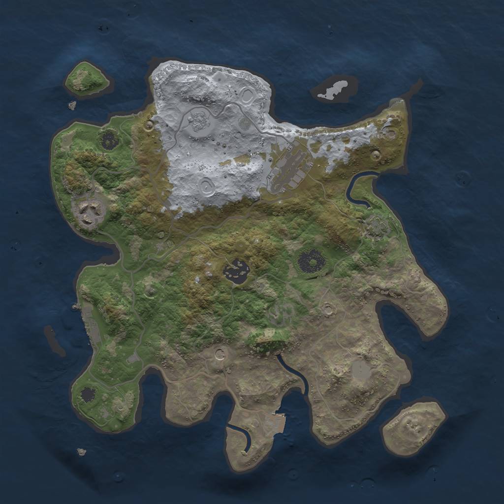 Rust Map: Procedural Map, Size: 3000, Seed: 957624655, 10 Monuments