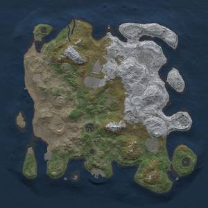 Thumbnail Rust Map: Procedural Map, Size: 3500, Seed: 375414788, 14 Monuments