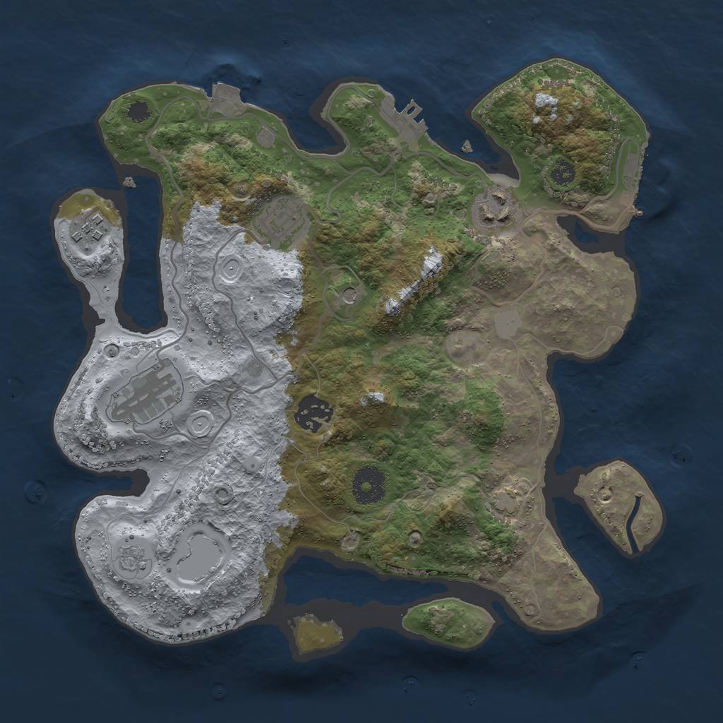 Rust Map: Procedural Map, Size: 3000, Seed: 1064211454, 13 Monuments