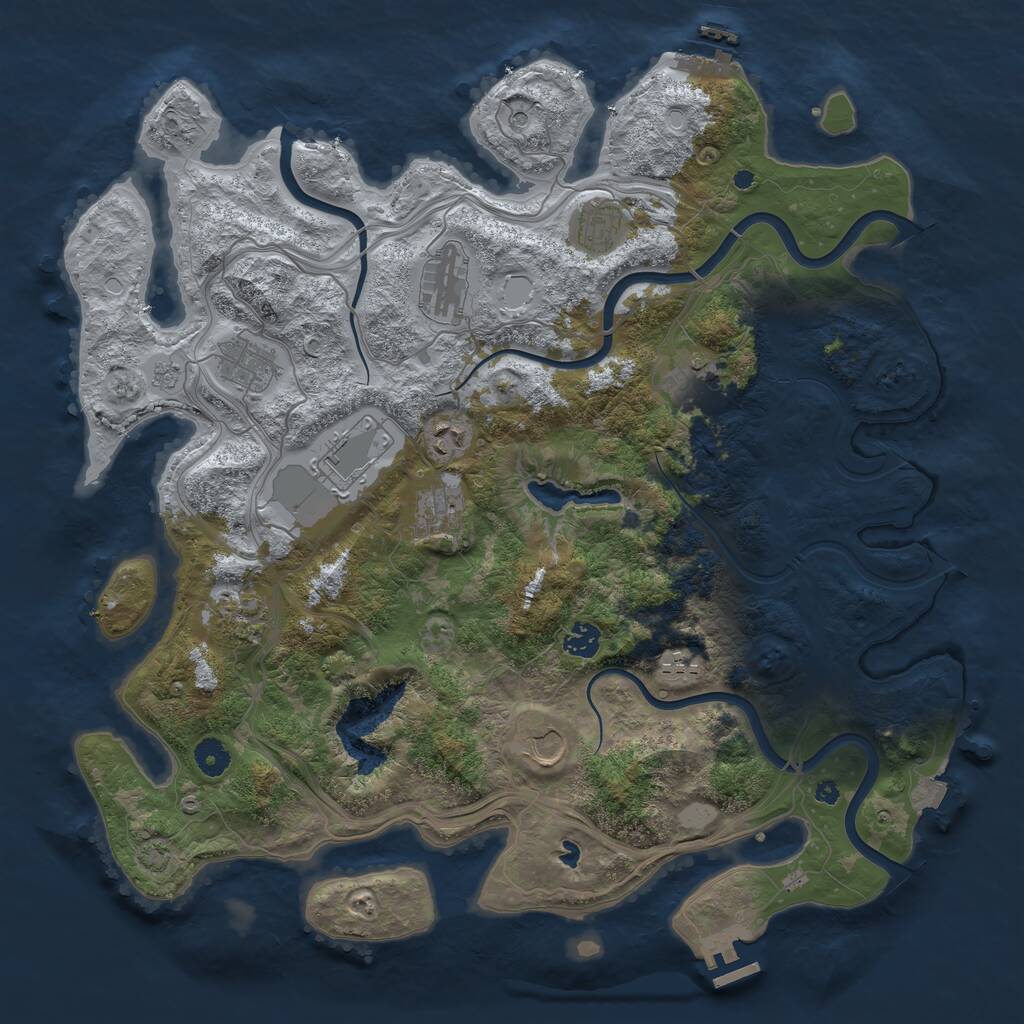 Rust Map: Procedural Map, Size: 4250, Seed: 1621129438, 17 Monuments