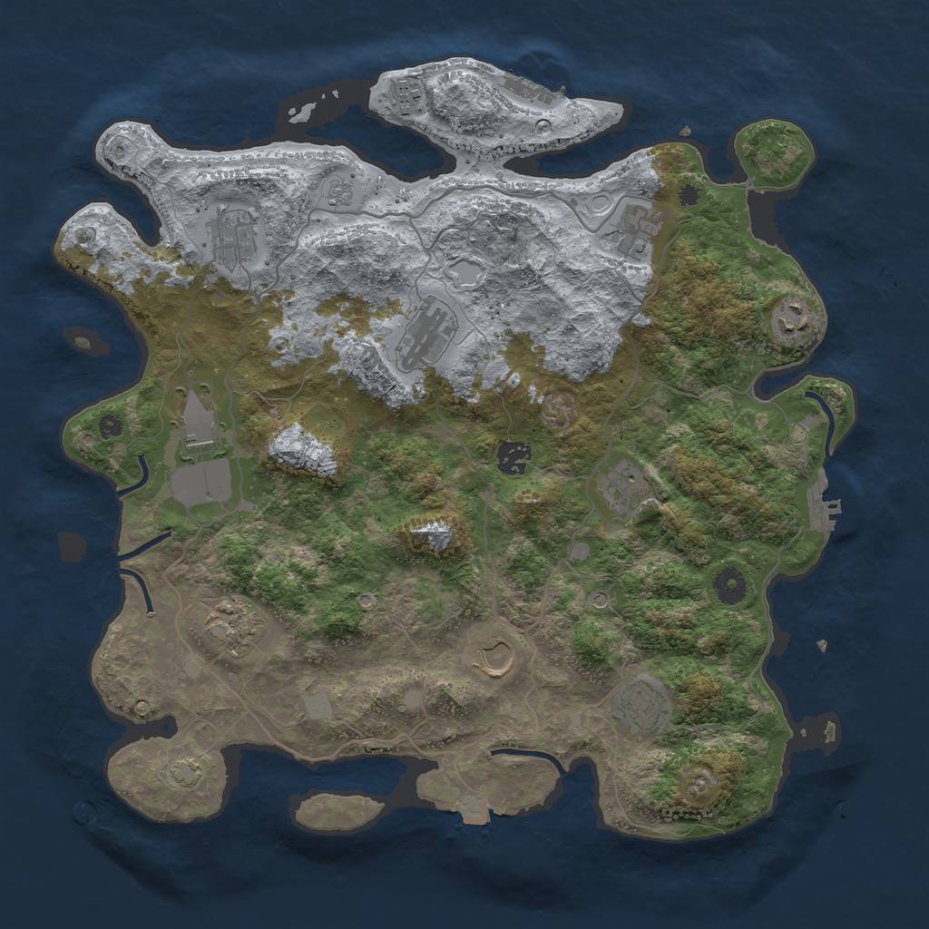 Rust Map: Procedural Map, Size: 4000, Seed: 1931329217, 19 Monuments