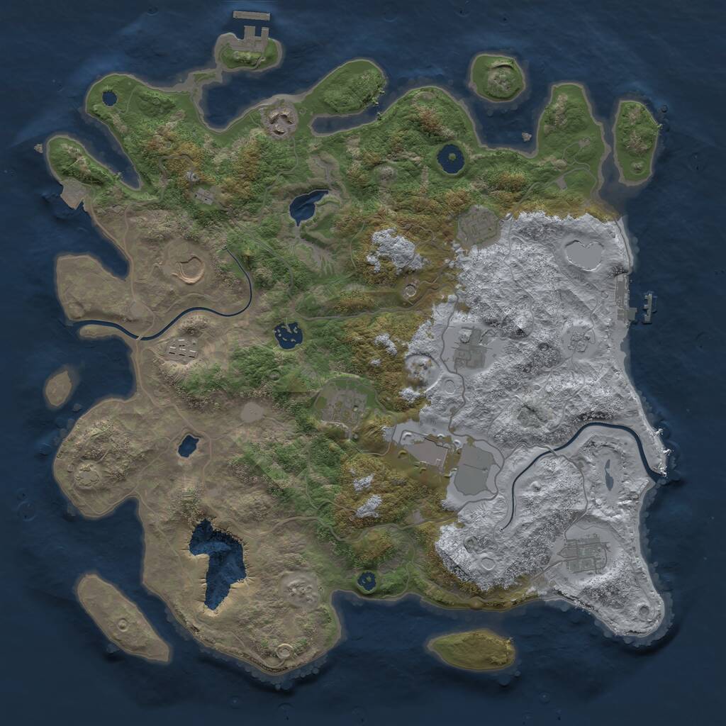 Rust Map: Procedural Map, Size: 4000, Seed: 6219582, 15 Monuments