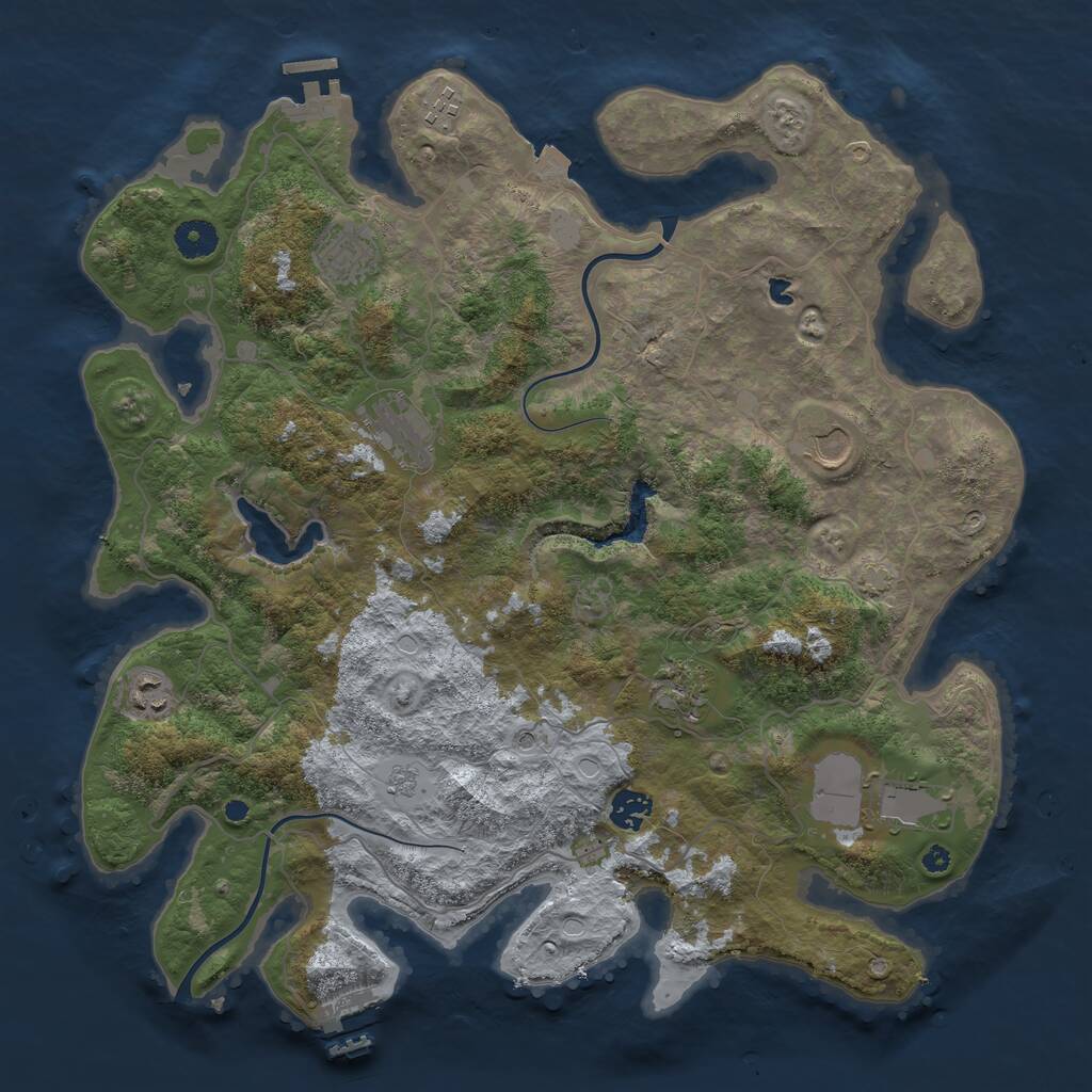 Rust Map: Procedural Map, Size: 4000, Seed: 64392032, 14 Monuments