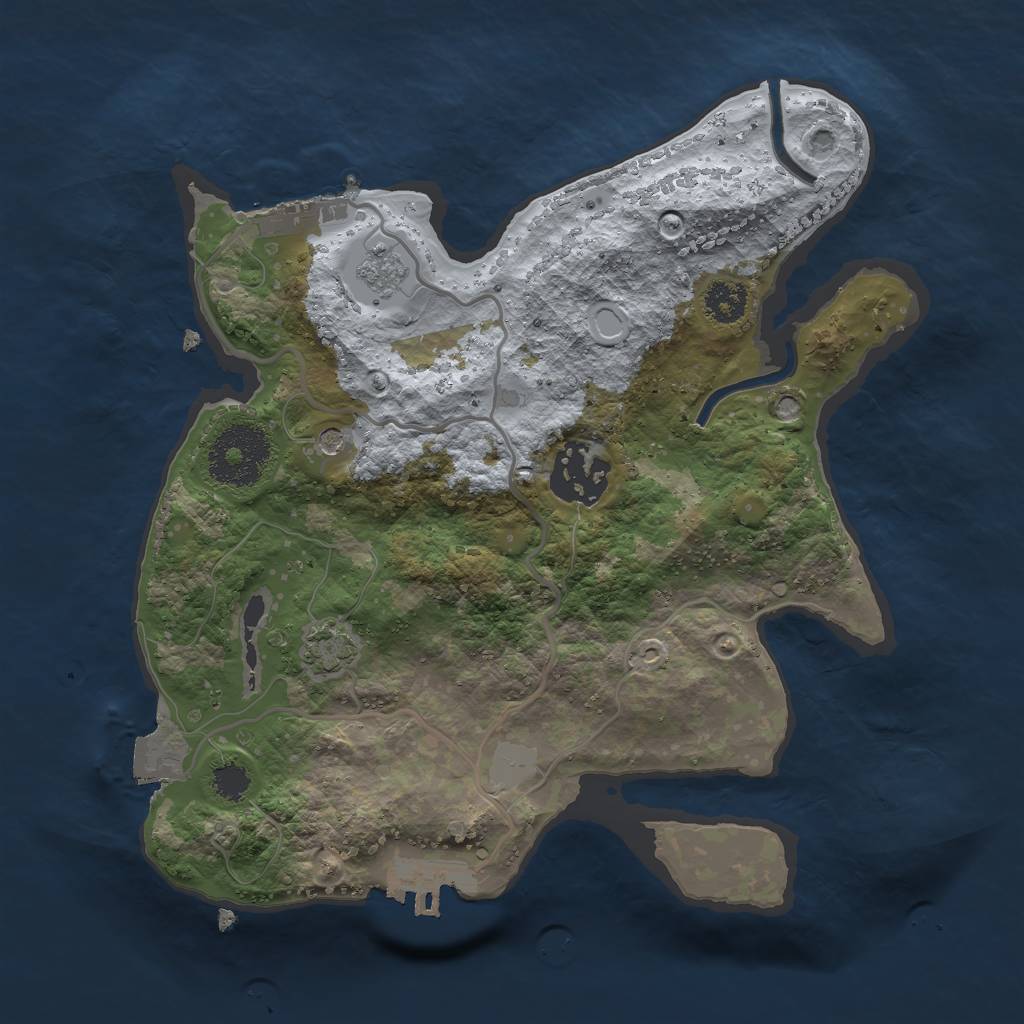 Rust Map: Procedural Map, Size: 2500, Seed: 324551, 9 Monuments