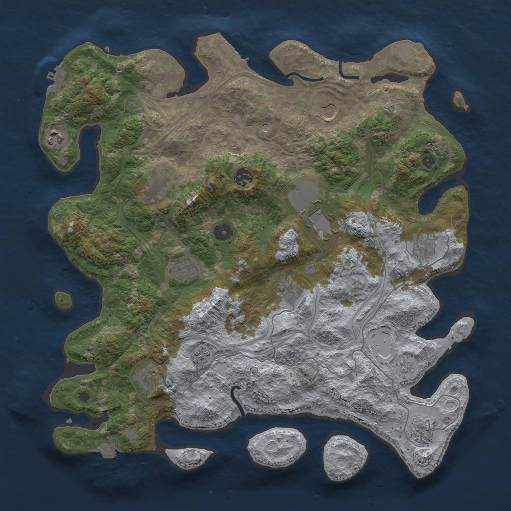 Rust Map: Procedural Map, Size: 4250, Seed: 1265281288, 19 Monuments