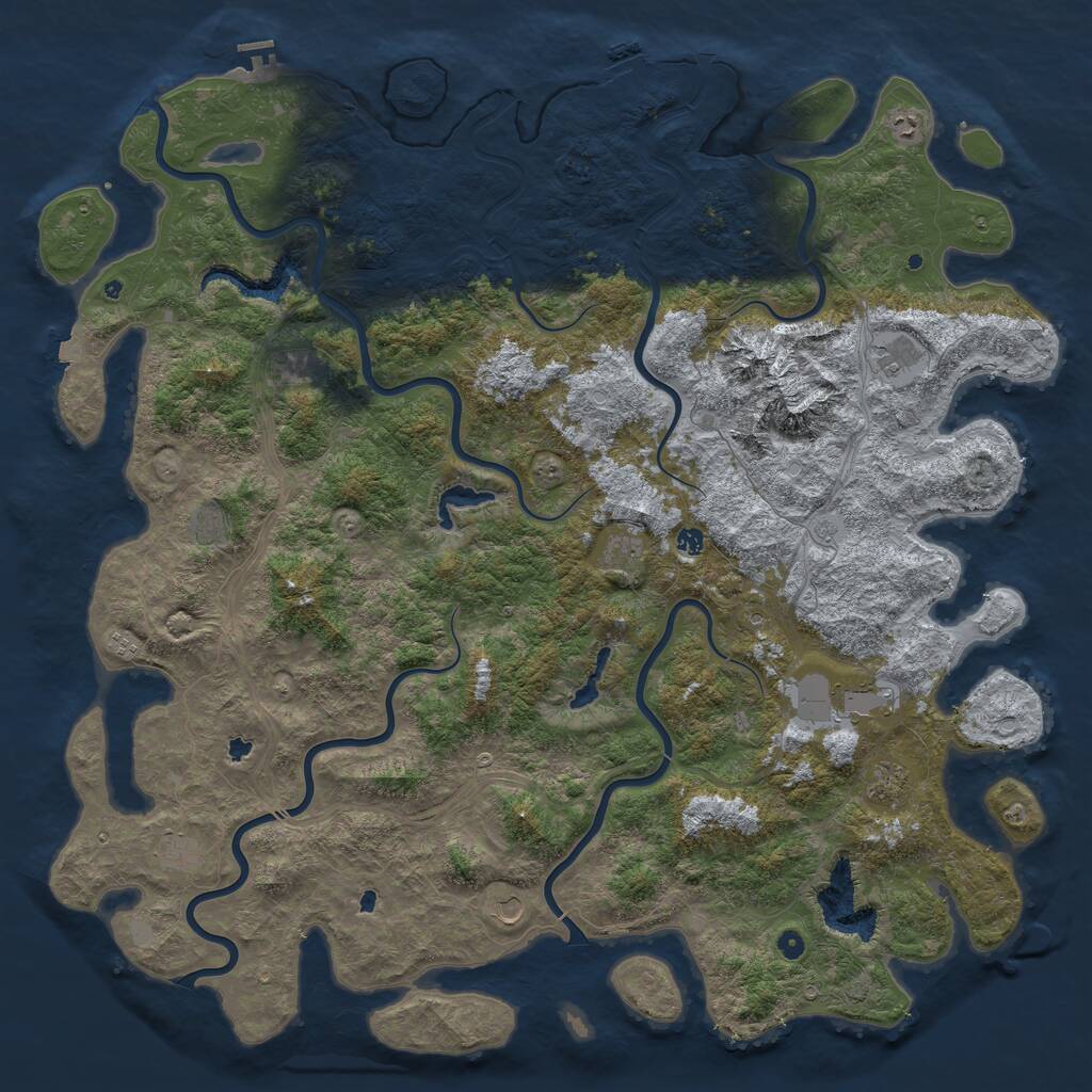 Rust Map: Procedural Map, Size: 6000, Seed: 471902338, 17 Monuments