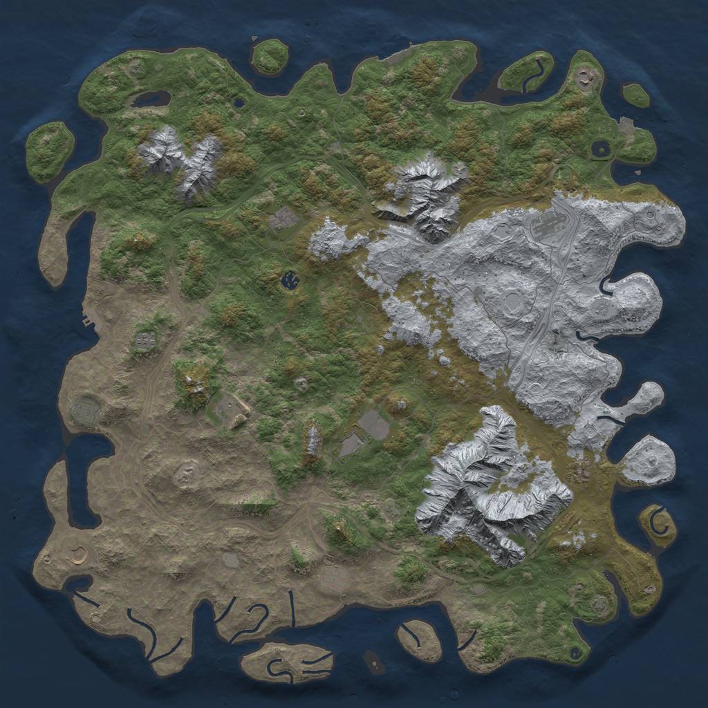 Rust Map: Procedural Map, Size: 6000, Seed: 471902338, 19 Monuments