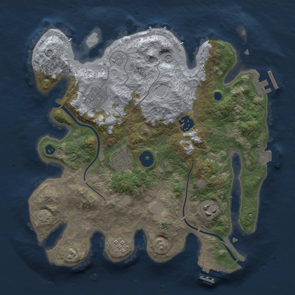 Rust Map: Procedural Map, Size: 3000, Seed: 1665055470, 11 Monuments