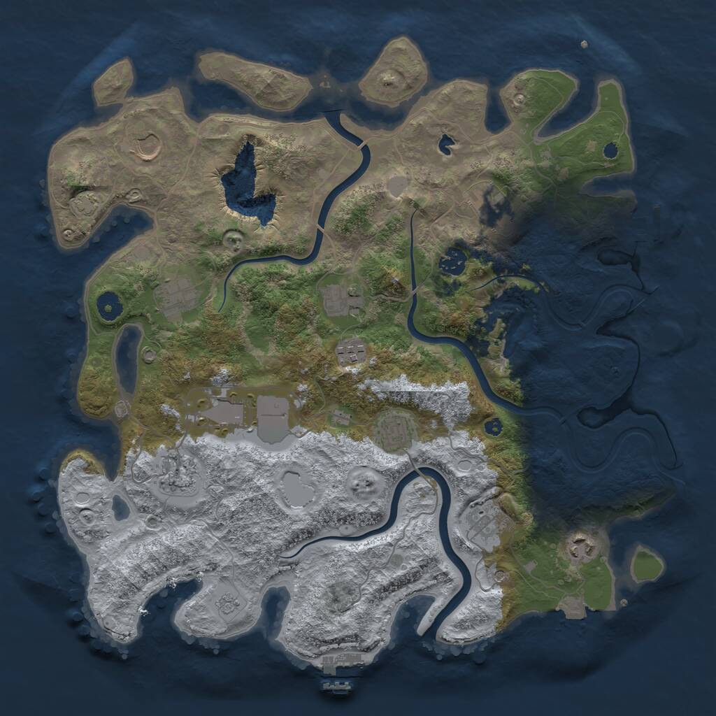 Rust Map: Procedural Map, Size: 4000, Seed: 47538512, 17 Monuments