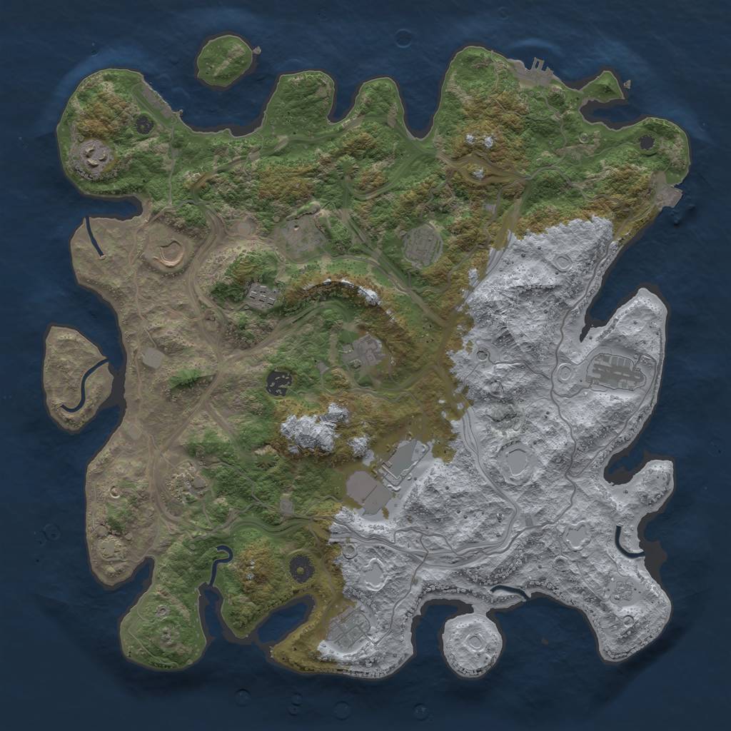 Rust Map: Procedural Map, Size: 4250, Seed: 36446941, 19 Monuments