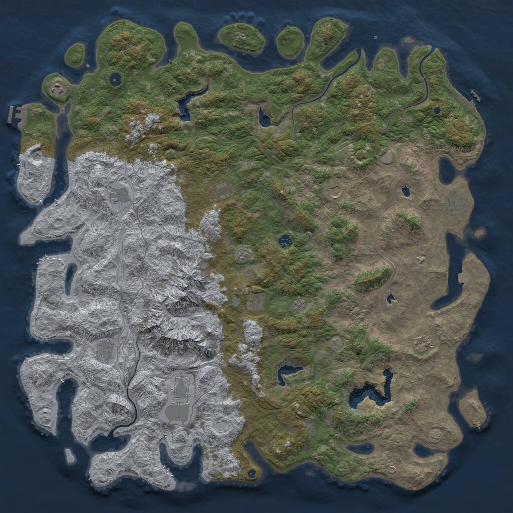Rust Map: Procedural Map, Size: 6000, Seed: 2000000000, 17 Monuments