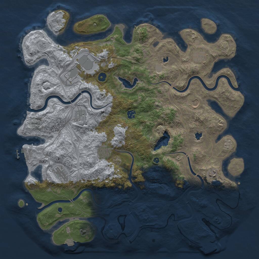 Rust Map: Procedural Map, Size: 4500, Seed: 1672351341, 15 Monuments