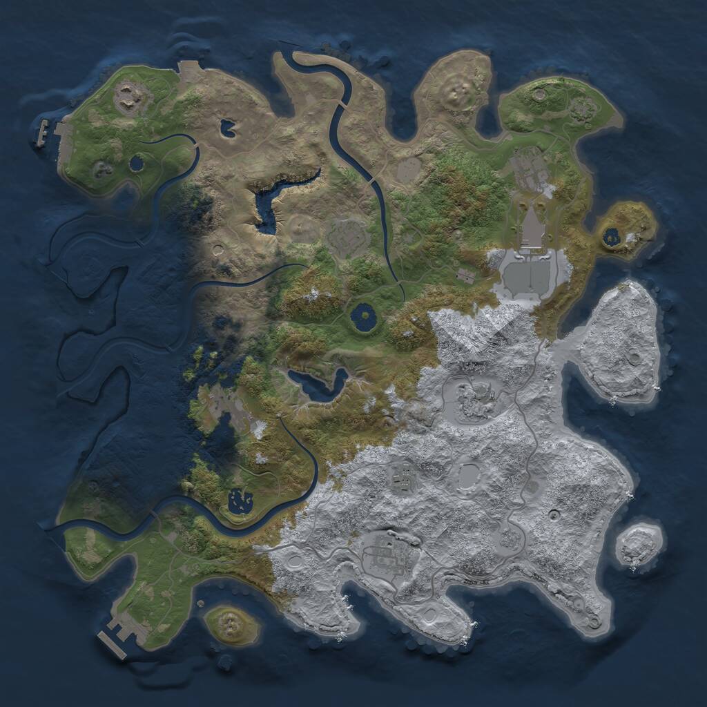 Rust Map: Procedural Map, Size: 4000, Seed: 1807309750, 15 Monuments