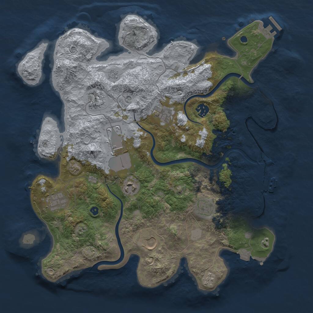 Rust Map: Procedural Map, Size: 3700, Seed: 863290, 15 Monuments