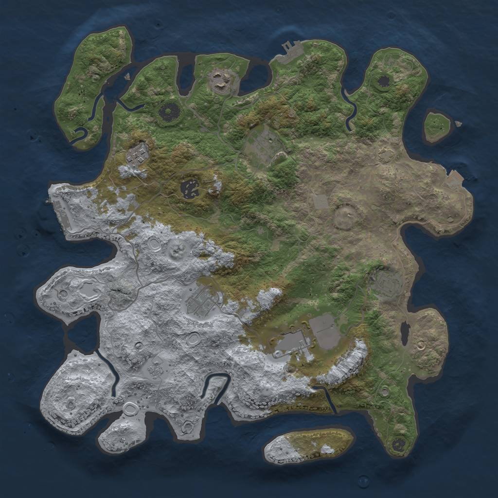 Rust Map: Procedural Map, Size: 3750, Seed: 513179902, 15 Monuments