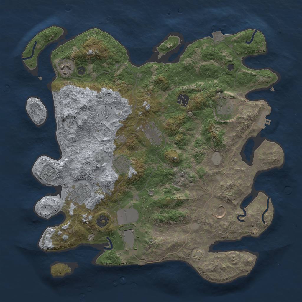 Rust Map: Procedural Map, Size: 3700, Seed: 95482195, 16 Monuments