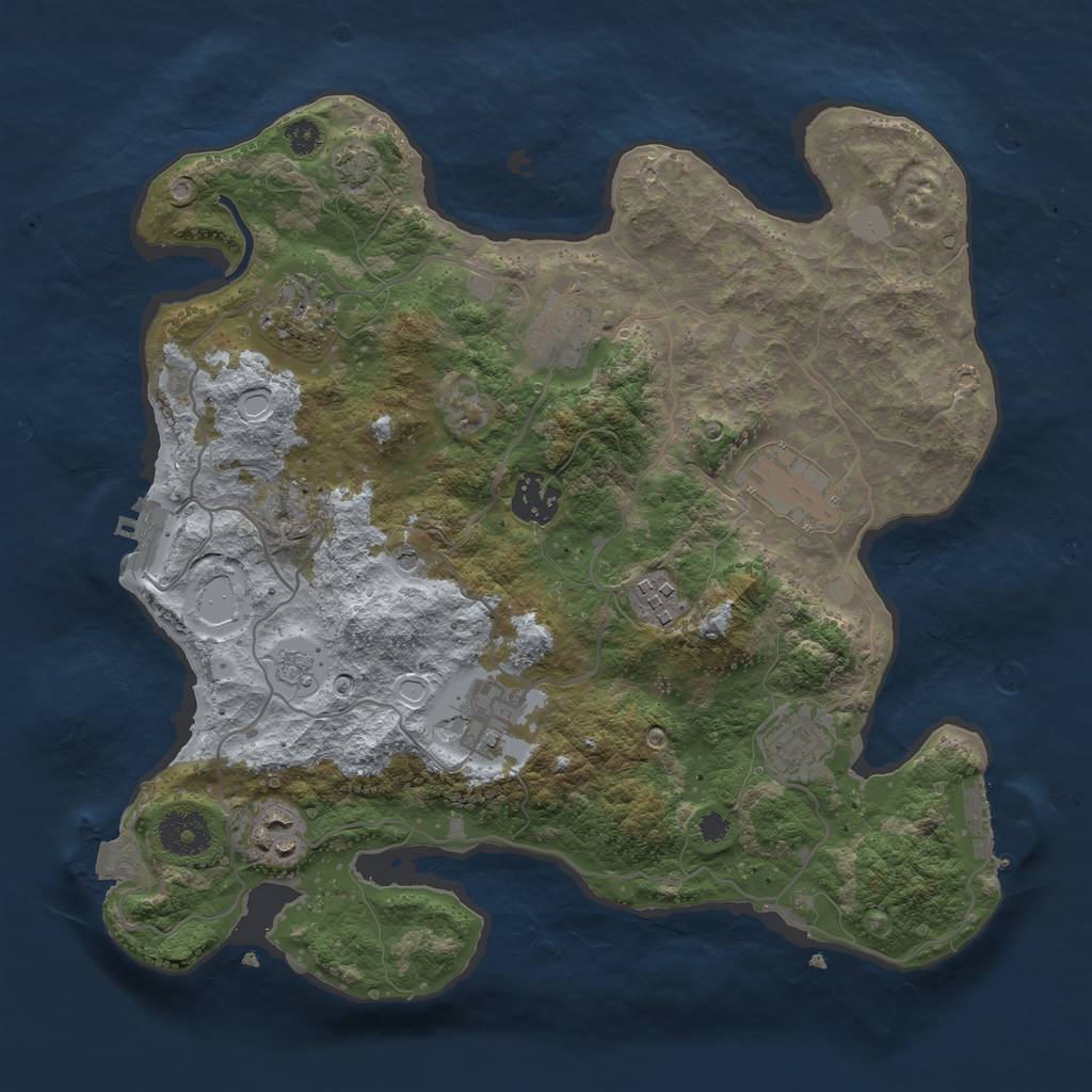 Rust Map: Procedural Map, Size: 3300, Seed: 454116514, 16 Monuments