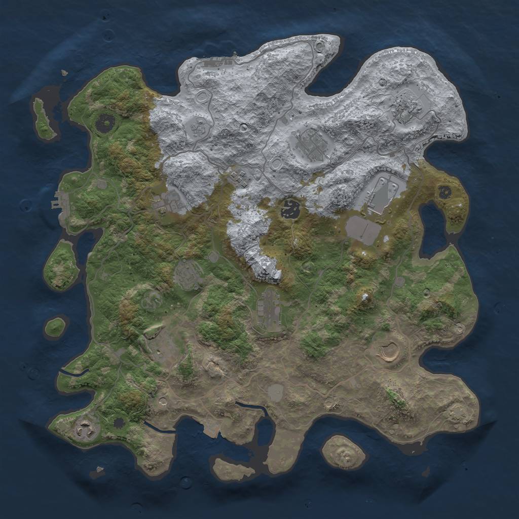 Rust Map: Procedural Map, Size: 4000, Seed: 89413575, 19 Monuments