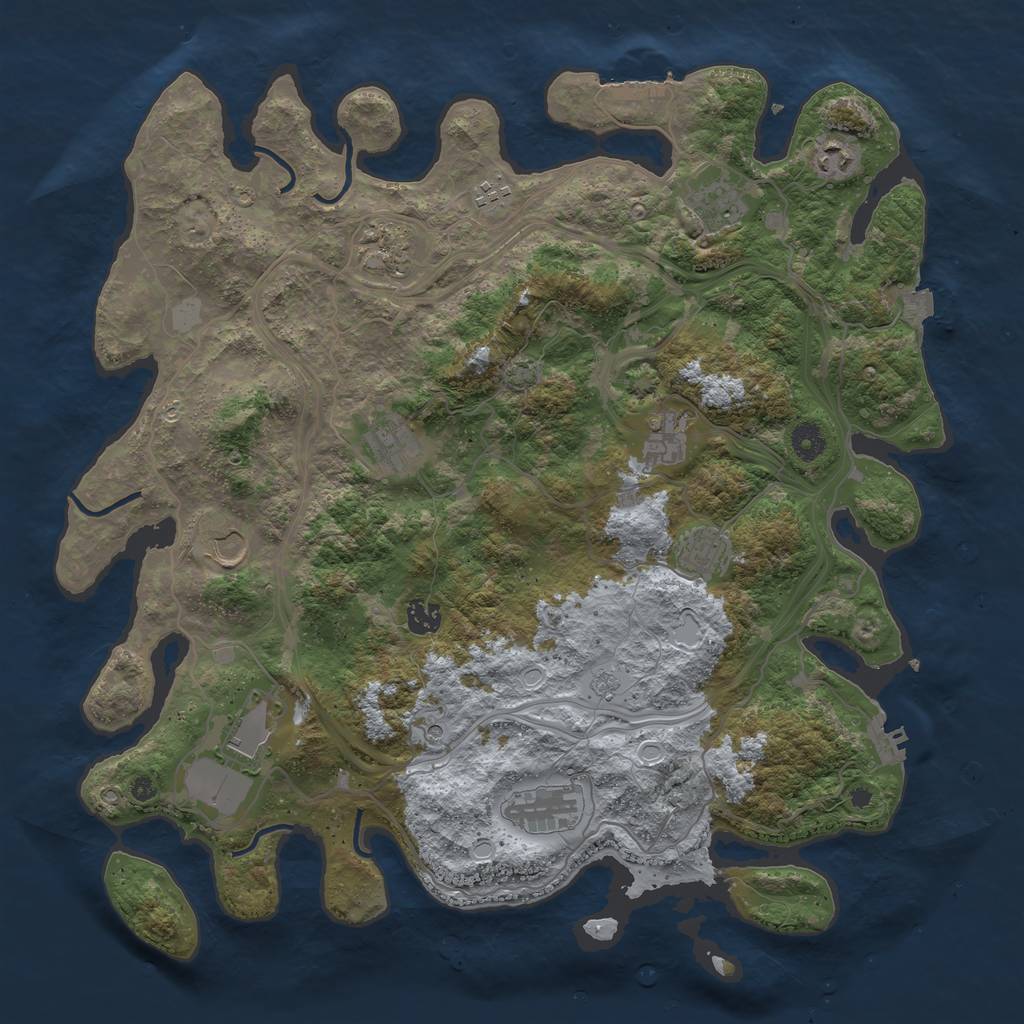 Rust Map: Procedural Map, Size: 4250, Seed: 215874972, 19 Monuments