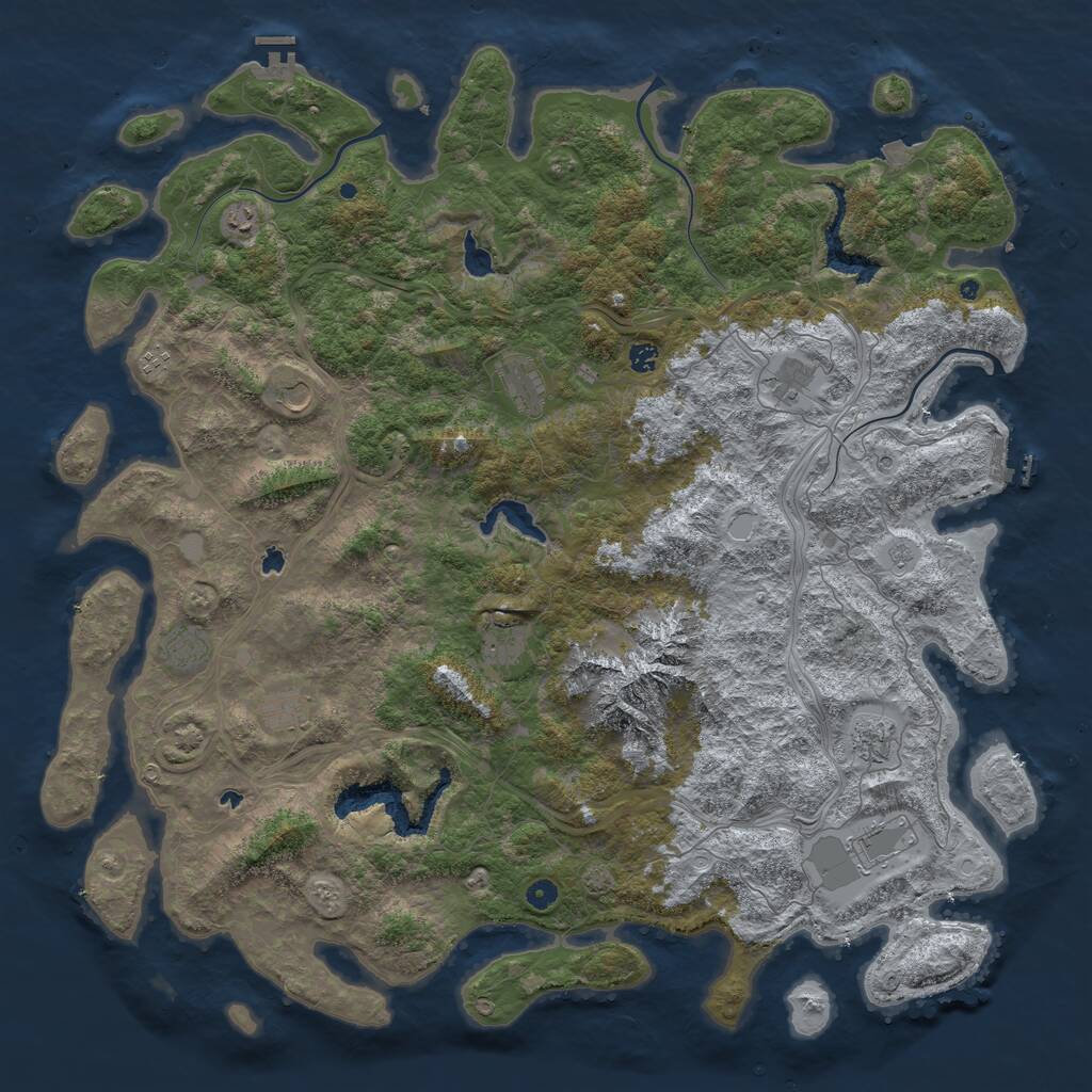 Rust Map: Procedural Map, Size: 5500, Seed: 12389034, 17 Monuments