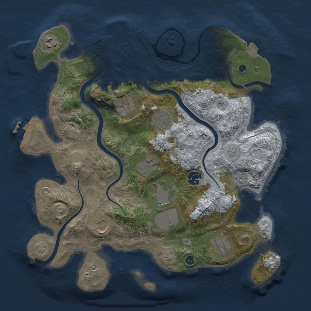 Rust Map: Procedural Map, Size: 3500, Seed: 1234667890, 15 Monuments