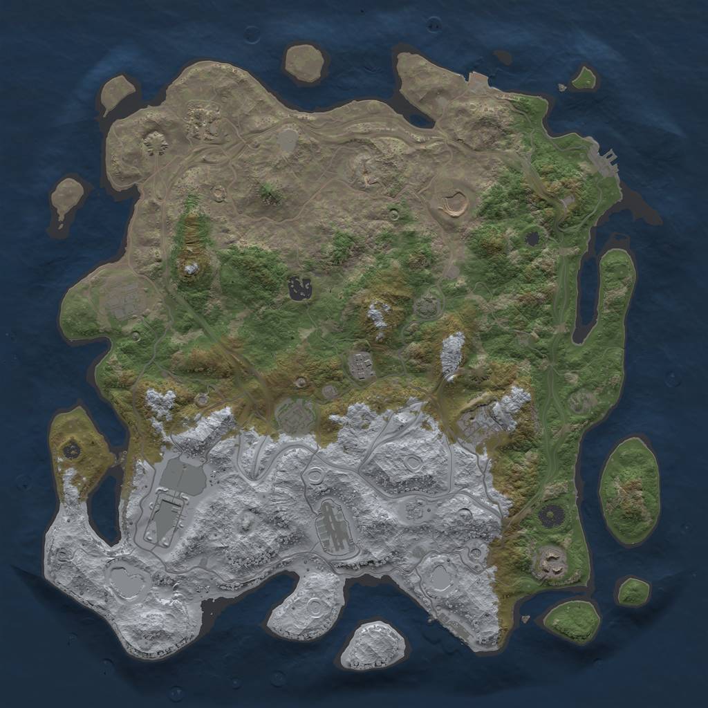 Rust Map: Procedural Map, Size: 4250, Seed: 1305846221, 18 Monuments