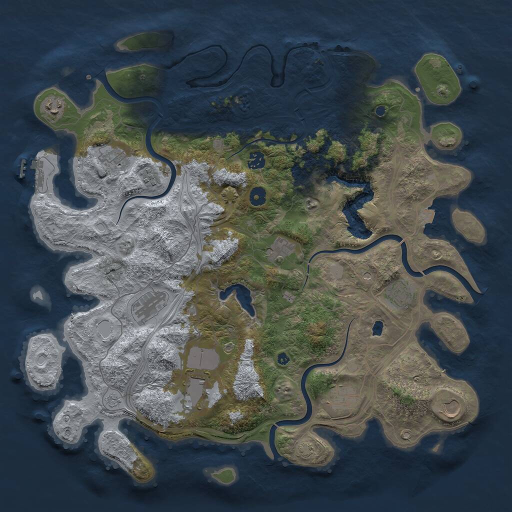 Rust Map: Procedural Map, Size: 4250, Seed: 1730, 15 Monuments