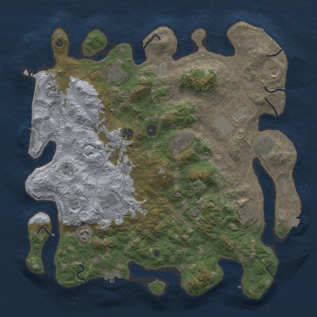 Rust Map: Procedural Map, Size: 4250, Seed: 35155647, 19 Monuments