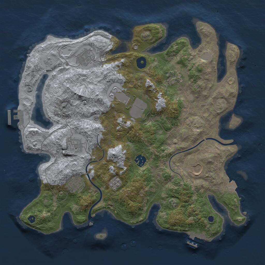 Rust Map: Procedural Map, Size: 3600, Seed: 11805, 14 Monuments