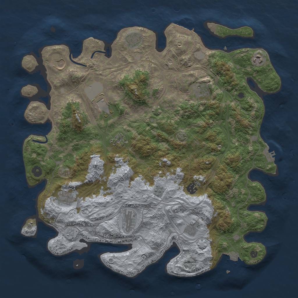 Rust Map: Procedural Map, Size: 4250, Seed: 1095304598, 19 Monuments